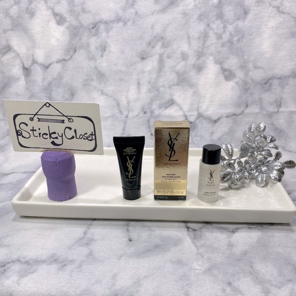 Yves Saint Laurent Skincare Set-Top Moisture Glow&Pure Shots Soft Polish-2pc-NEW